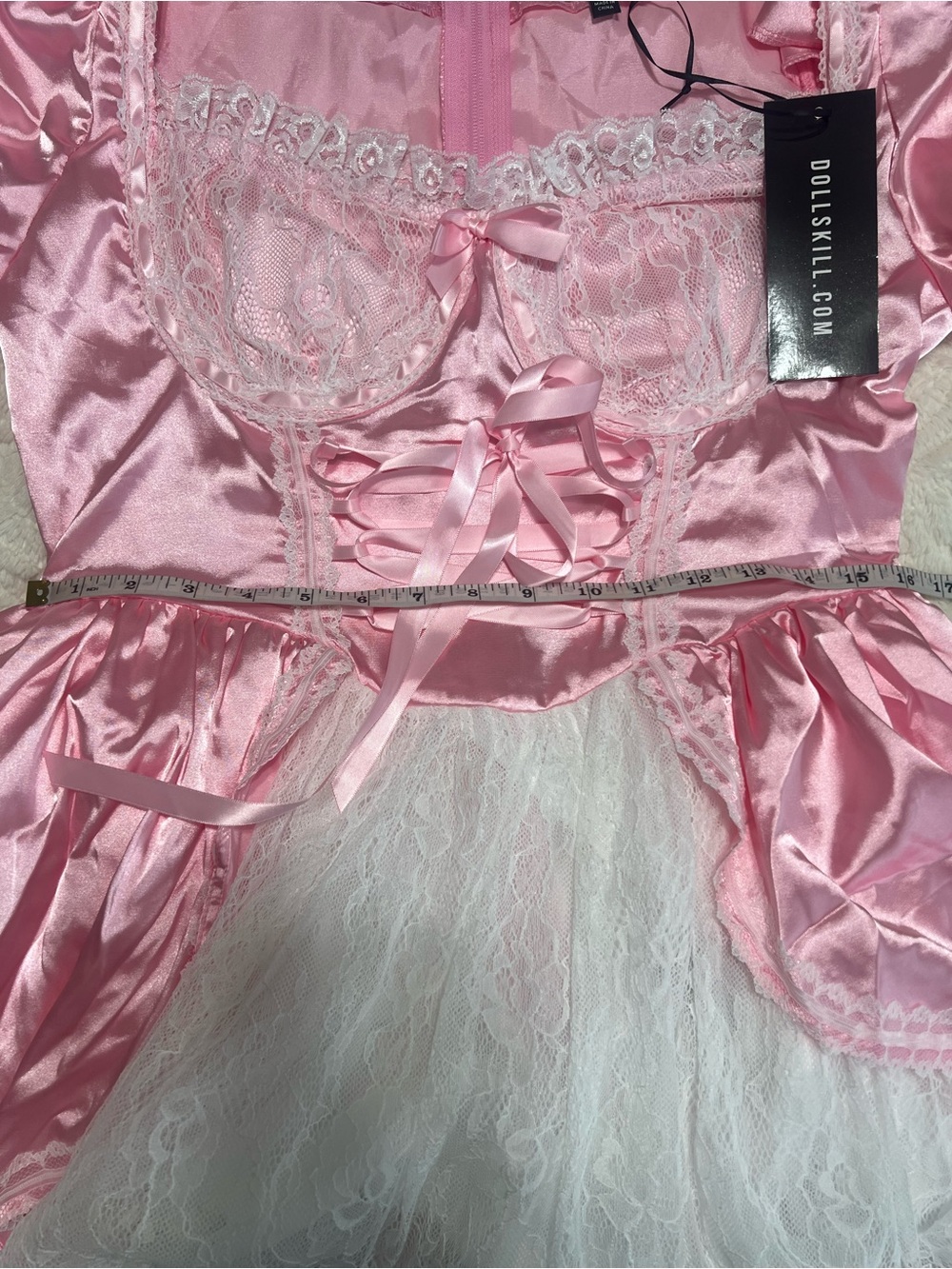 Dolls Kill Trickz N’ Treatz Cake Queen Costume Pink Lace Dress XL NWT - Picture 9 of 11